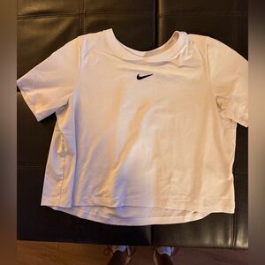 Nike White Mesh Tee with Black Logo